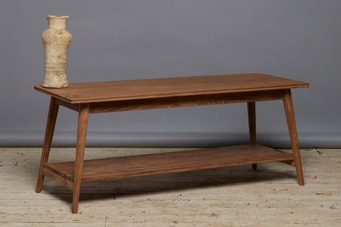 Mid Century Modern Teak Coffee Table with Lower Shelf