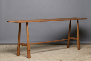 Teak Stretcher Base Natural Finish Console Table from Jakarta