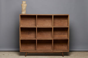 Mid Century Modern 1940's Nine Cubby Teak Bookcase from Jakarta