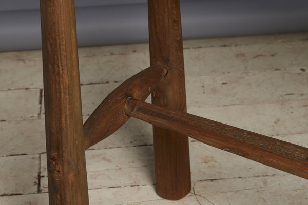 Javanese Teak Console Table with Old Belgian Bluestone Top