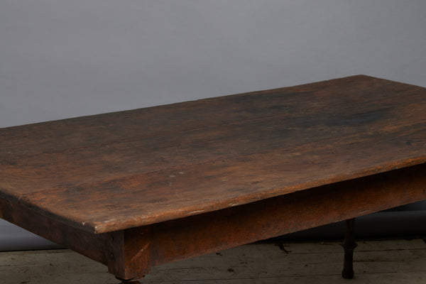 Mid 19th Century Teak Dining Table with Turned Legs from Java