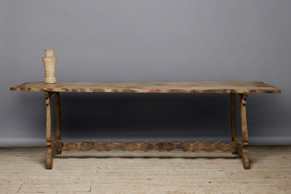 18th Century Oak Scallop Based Trestle Table from Catalonia