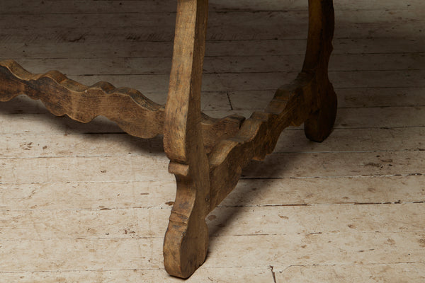 18th Century Oak Scallop Based Trestle Table from Catalonia