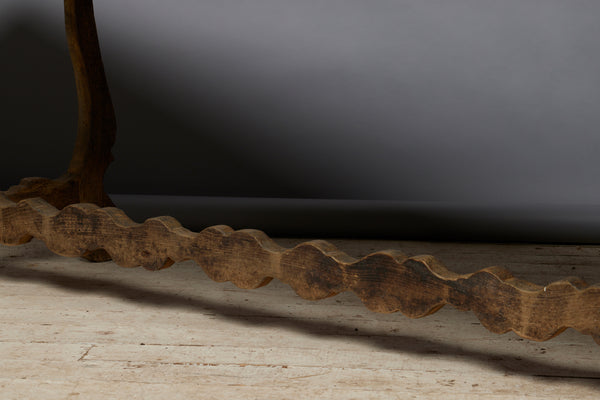 18th Century Oak Scallop Based Trestle Table from Catalonia