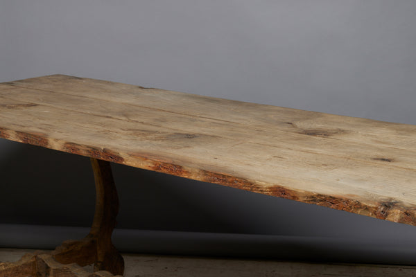 18th Century Oak Scallop Based Trestle Table from Catalonia