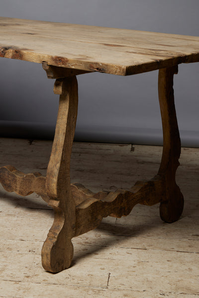 18th Century Oak Scallop Based Trestle Table from Catalonia