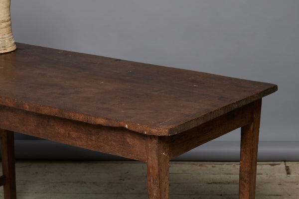 Late 19th Century Small Teak Desk with Single Board Top from Java