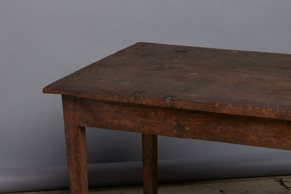 Late 19th Century Small Teak Desk with Single Board Top from Java