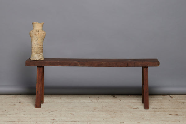 Thick Top Simple Teak Bench