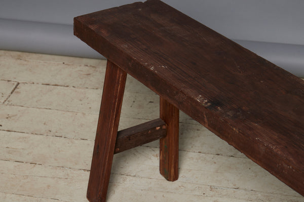 Thick Top Simple Teak Bench