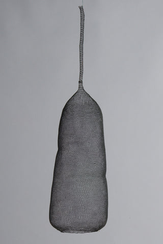 Long Knit Black Steel Pendant from Sumba