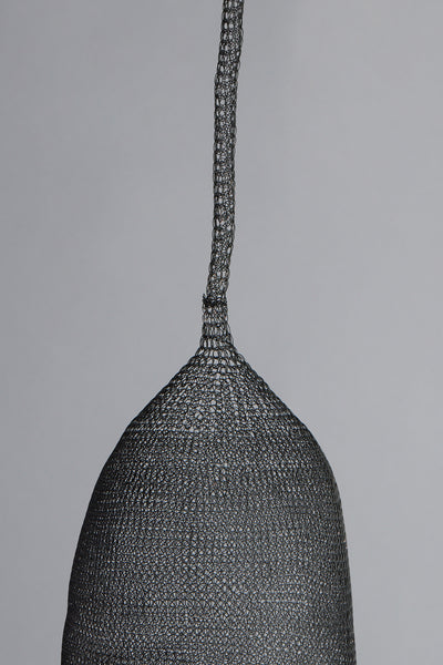 Long Knit Black Steel Pendant from Sumba