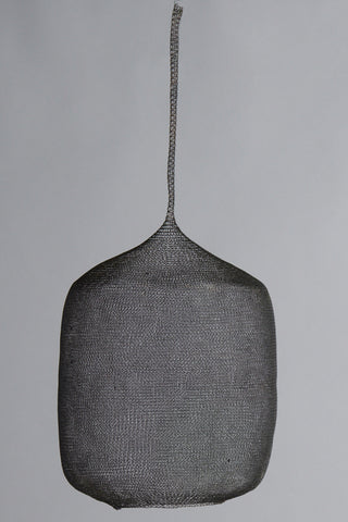 Large Knit Black Steel Pendant from Sumba