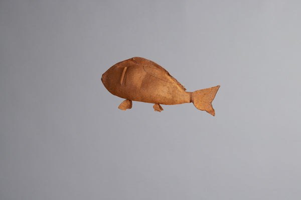 Orange Medium Knit Steel Ceremonial Fish from the Island of Sumba