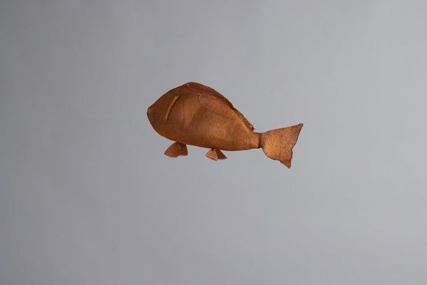 Orange Medium Knit Steel Ceremonial Fish from the Island of Sumba