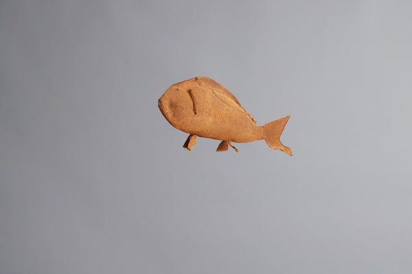 Orange Medium Knit Steel Ceremonial Fish from the Island of Sumba