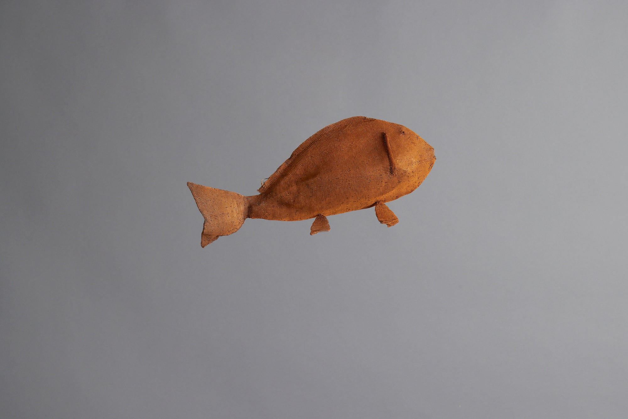 Orange Medium Knit Steel Ceremonial Fish from the Island of Sumba