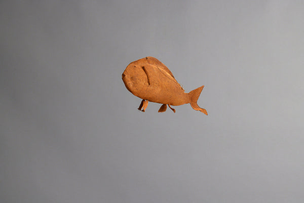 Orange Medium Knit Steel Ceremonial Fish from the Island of Sumba