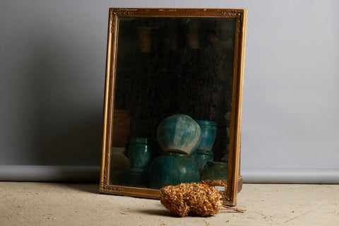 19th Century French Gilt Rectangular Mirror with Full Mercury Glass