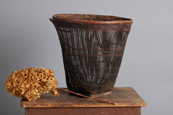 Gathering Basket from Sumatra with a Bamboo Base