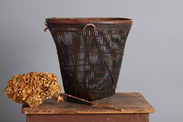 Gathering Basket from Sumatra with a Bamboo Base