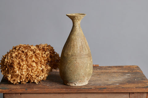 Early Sawankhalok Bottle with Faint Traces of Decoration