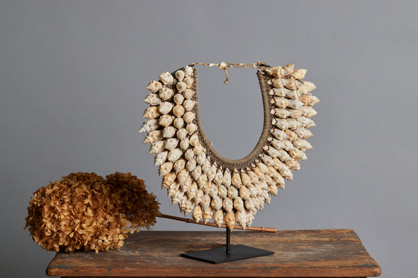 Large White Welk Ceremonial Shell Necklace