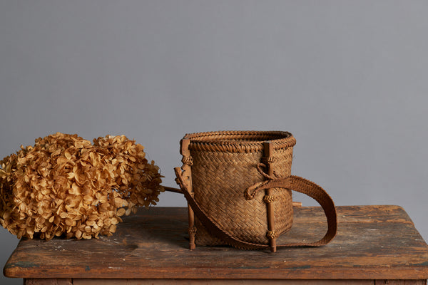 Small Borneo Gathering Basket with Strap Handle