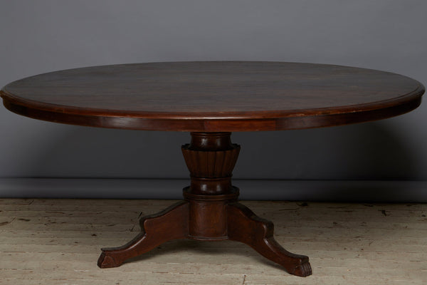 Very Large Teak Dutch Colonial with Stylized Lion Paw Feet and a Stylized Gadrooned Pedestal Base