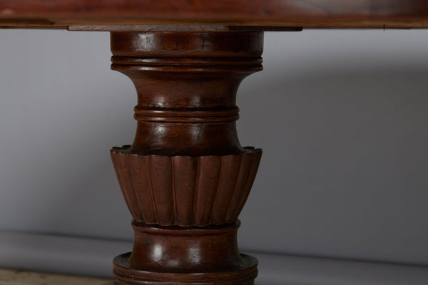 Very Large Teak Dutch Colonial with Stylized Lion Paw Feet and a Stylized Gadrooned Pedestal Base