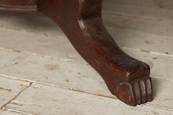 Very Large Teak Dutch Colonial with Stylized Lion Paw Feet and a Stylized Gadrooned Pedestal Base