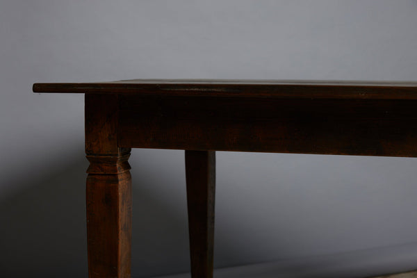 Very Long Dutch Colonial Teak Dining Table with Square Tapered Legs from Sumatra