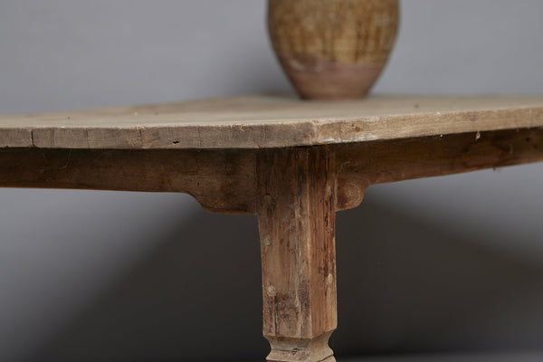 Weathered 2 Board Scrub Top Teak Dutch Colonial Wide Dining Table from Java