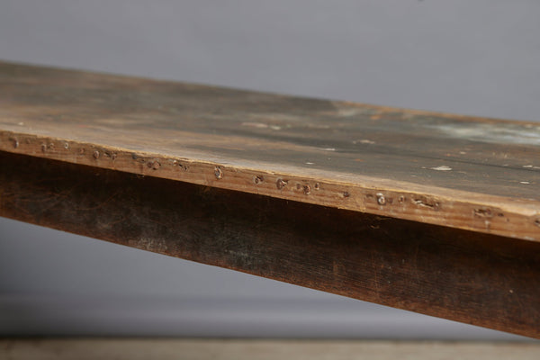 Long French Pine Dining Table from a Painter's Atelier in Avignon with Square Tapered Legs