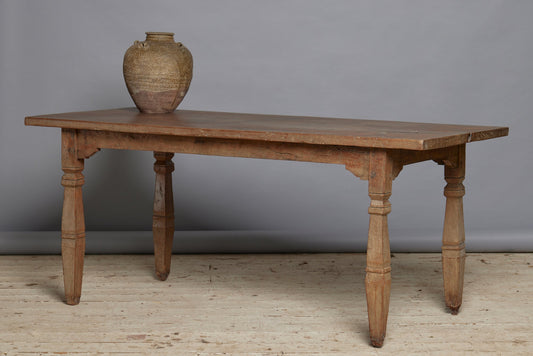 Arts and Crafts Thick Two Board Top Dutch Colonial Teak Dining Table from Jakarta