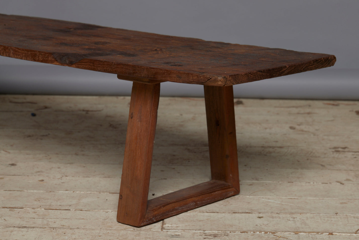 Splayed Leg Stretcher Base Teak Coffee Table from Jakarta with a Lovely Nutty Brown Patina
