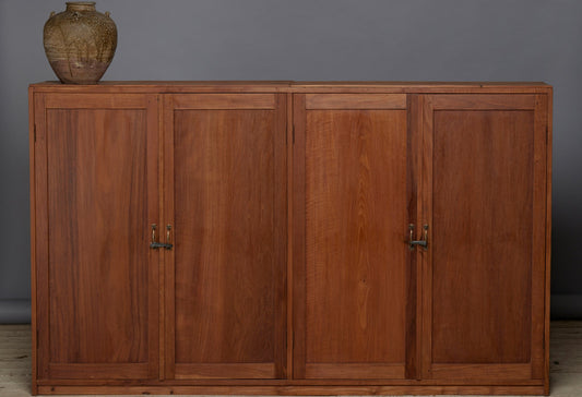 Mid Century Modern Four Door Simple Teak Cabinet