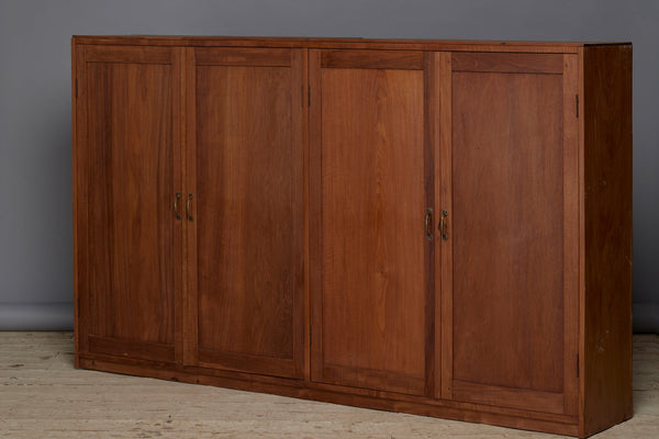 Mid Century Modern Four Door Simple Teak Cabinet