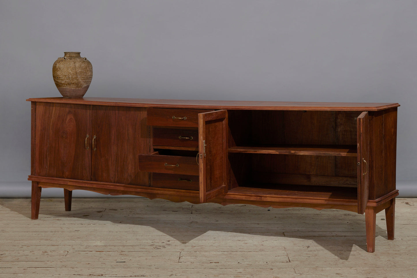Four Drawer Four Door Mid Century Modern Teak Server from Jakarta