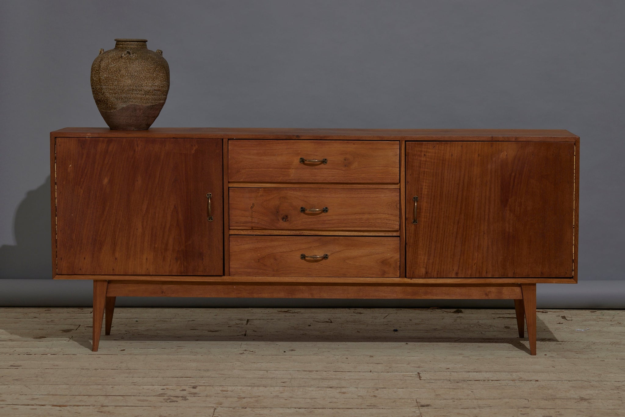 Three drawer Two Door Mid Century Modern Teak Server from Java