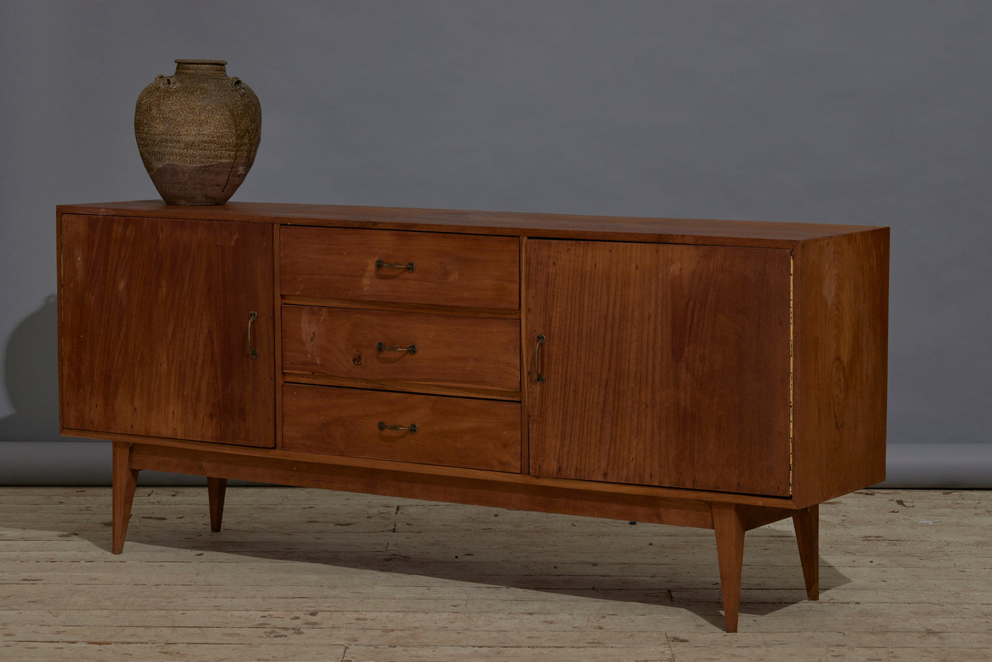 Three drawer Two Door Mid Century Modern Teak Server from Java