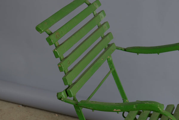 19th Century French Iron and Wood Folding Garden Chair