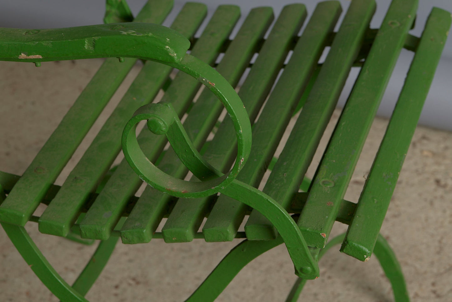 19th Century French Iron and Wood Folding Garden Chair