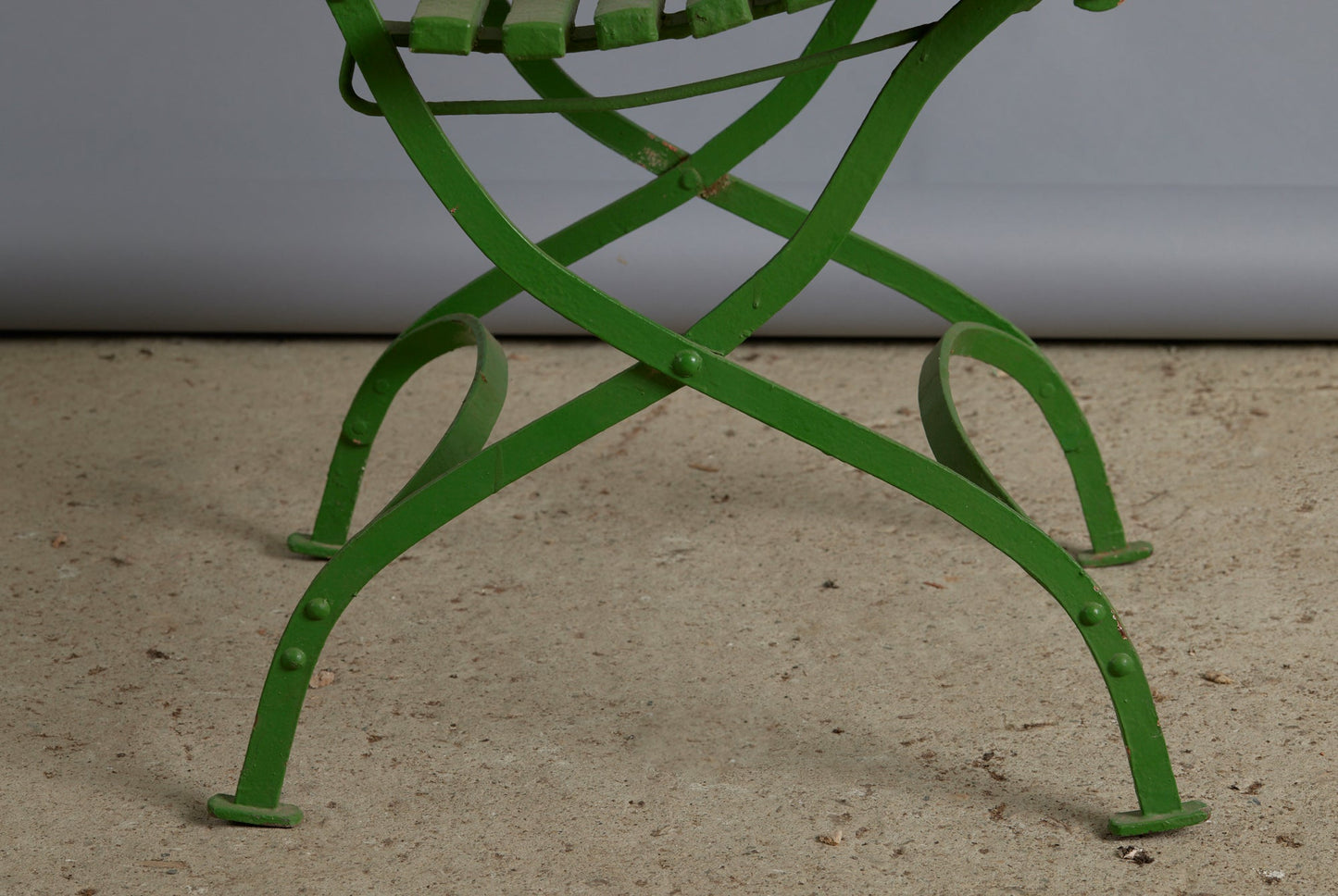 19th Century French Iron and Wood Folding Garden Chair