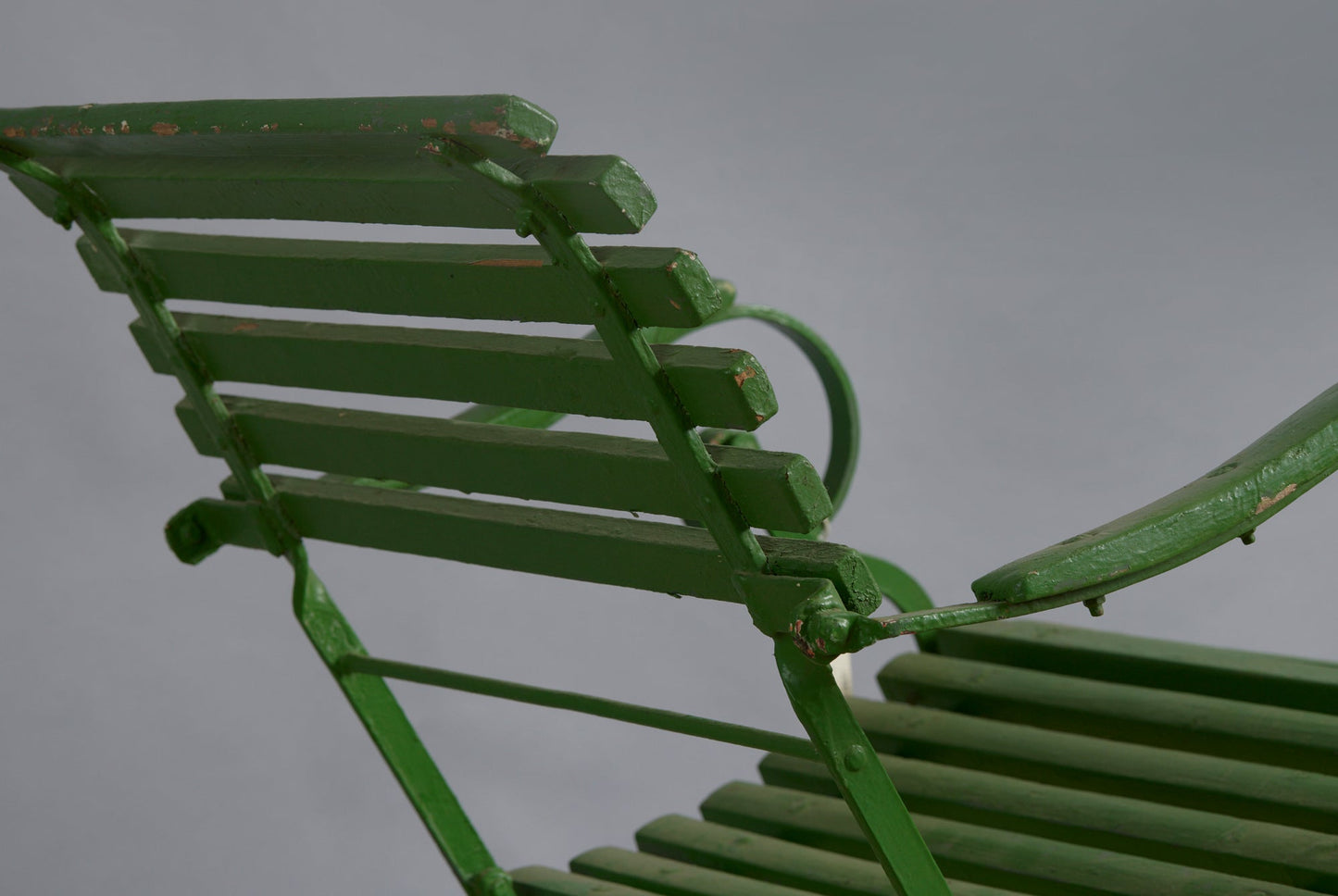 19th Century French Iron and Wood Folding Garden Chair