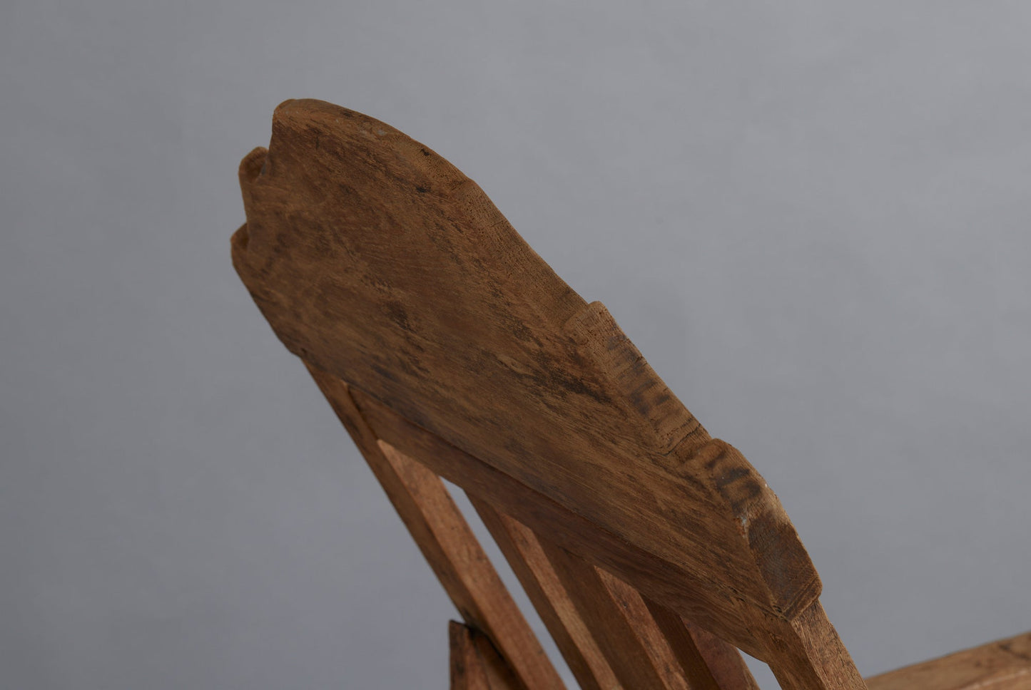 Dutch Colonial Crested Top Teak Lounging Chair from Sumatra