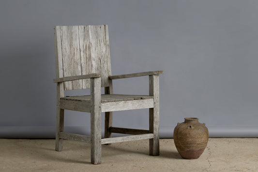 Weathered Teak Deep Seated Lounge Chair from Sumatra