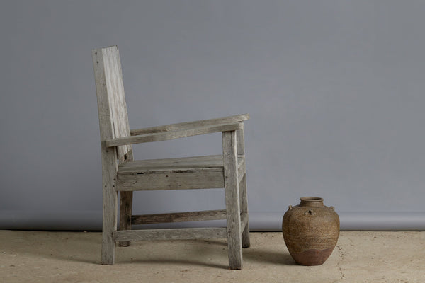 Weathered Teak Deep Seated Lounge Chair from Sumatra