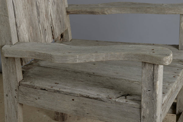 Weathered Teak Deep Seated Lounge Chair from Sumatra