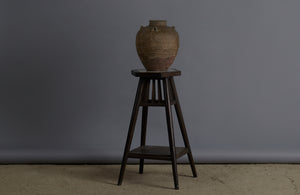 Art Deco Marble Top Dutch Colonial Teak Stand with a Small Shelve Below